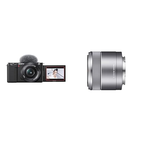 Sony Alpha ZV-E10L | APS-C Mirrorless interchangable-lens vlog camera with 16-50 mm f/3.5-5.6 Power Zoom kit Lens, Black, 1 Pack & SEL30M35 E Mount - APS-C 30mm F3.5 Macro Prime Lens - Body + 18-135mm Lens - + Sony SEL30M35 E Mount