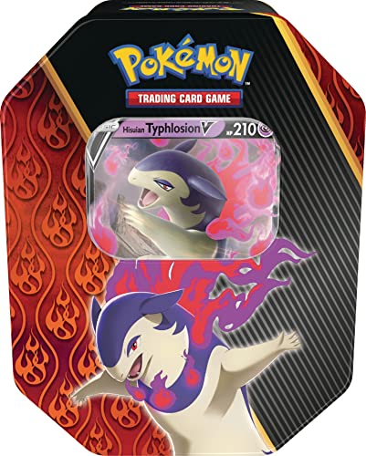 Pokémon TCG: Divergent Powers Tin – Hisuian Typhlosion V (1 Foil Card & 4 Booster Packs)