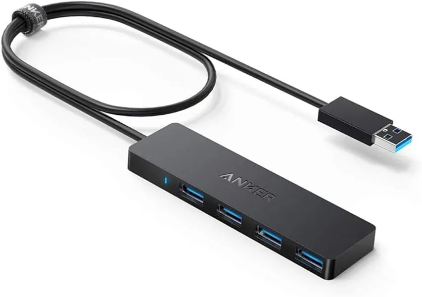 Anker 4-Port USB 3.0 Hub with 5Gbps Data Transfer, Ultra-Slim Data USB Hub [Charging Not Supported], for MacBook, iMac, Surface, Mobile HDD, and More (USB-A, 2 ft) - 2 ft - USB-A