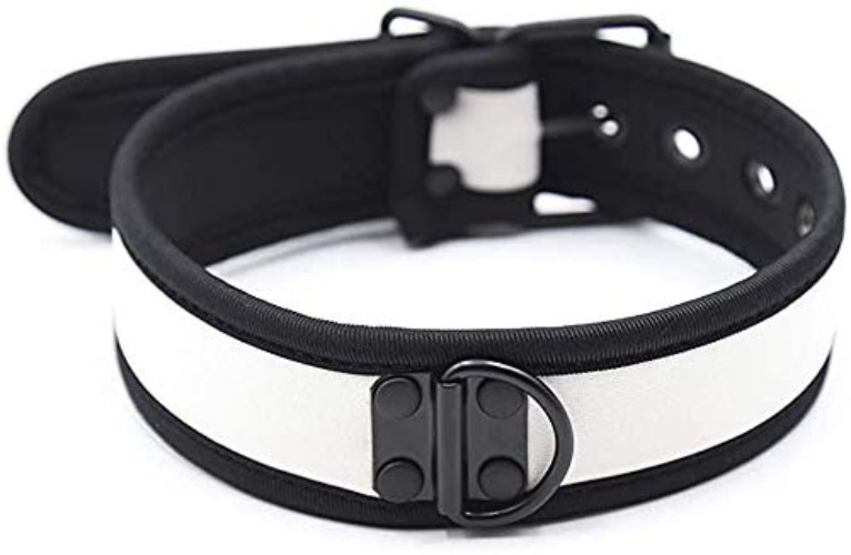 HOT DREAM Neoprene Puppy Custom Choker Collar for Men Women - White