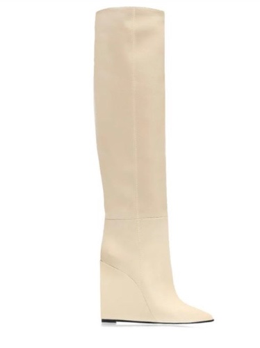 Crema Leather Knee High Boots #1