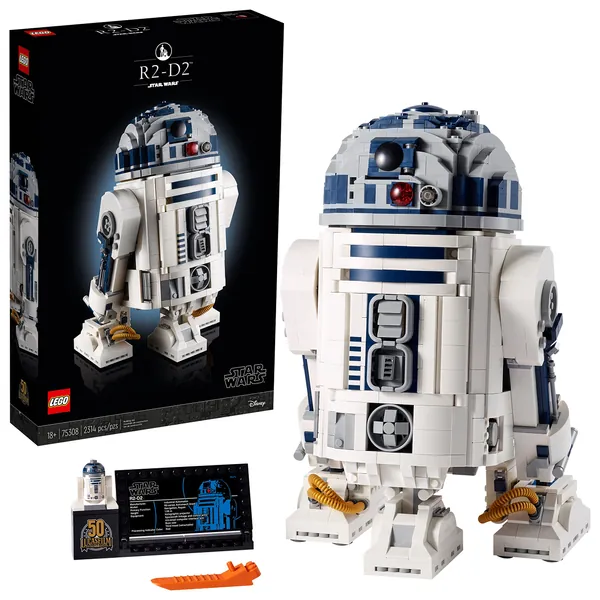 LEGO 75308 Star Wars R2-D2 Droid Building Set for Adults, Collectible Display Model with Luke Skywalker’s Lightsaber