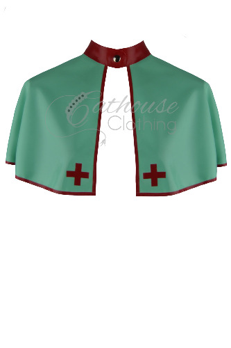 Clinic mini cape | 15-16” neck / Jade & red