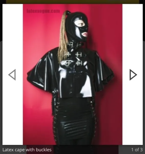 Latex cape with buckles