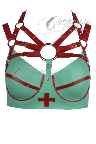 Clinic Goddess bra | 34C / Jade green & red