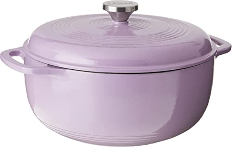 Lodge Enameled Cast Iron Dutch Oven, 7.5 Qt, Lilac - Lilac