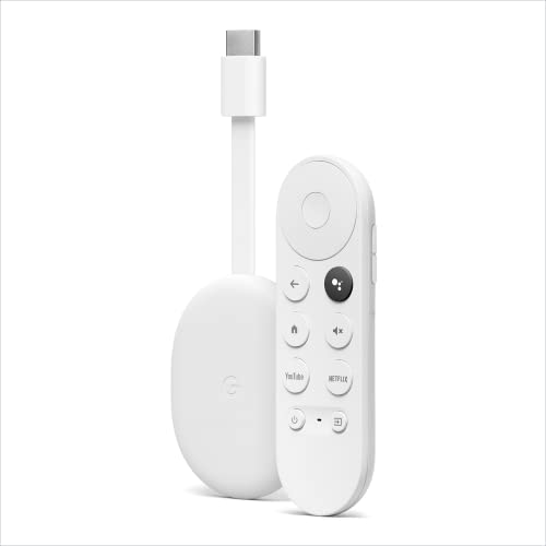 Chromecast with Google TV (HD) Snow – Streaming entertainment on your TV with voice search remote – Watch movies, shows, Netflix, NOWTV and more - Single - HD Snow