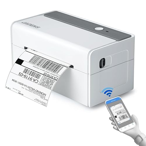 JADENS Bluetooth Thermal Label Printer -Wireless Shipping Label Printer for Small Businesses & Package, USPS, Etsy, Amazon, Compatible with iPhone, Windows, Android, 4x6, Label Maker, White - White