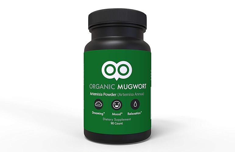Organic Mugwort Capsules 450 mg - 90 Capsules - Vegan - By Dream Leaf - Made in USA - Mood, Dreaming, Relaxation, Digestion - Mugwort As Artemisa Annua)