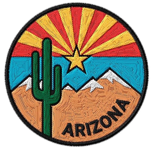 Arizona State Patch Embroidered Iron on Patches for Clothes Backpacks Bags Jeans Jackets Size 3" ID45095
