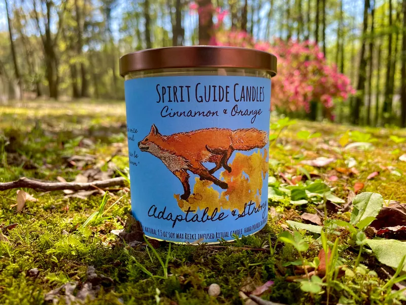 Fox Spirit Guide Ritual Candle-Reiki infused-All Natural, Essential oil, Soy Wax, Vegan, Magic Healing, Intention, Spiritual, Handmade Gift