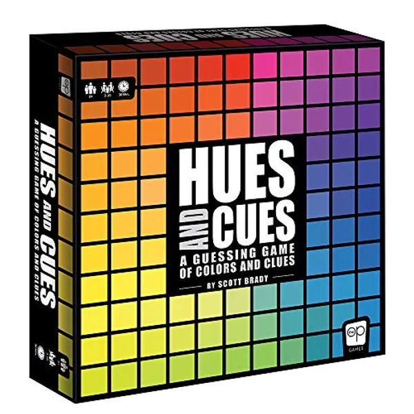 HUES and CUES - Vibrant Color Guessing Board Game for 3-10 Players Ages 8+, Connect Clues and Guess from 480 Color Squares