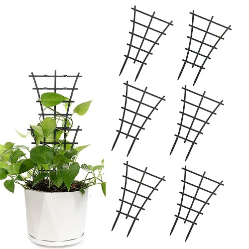 WDDH 6Pcs Plastic Superimposed Garden DIY Mini Climbing Trellis Plant Support, Plant Winding Climbing Supports (Green-6pcs) - Green-6pcs