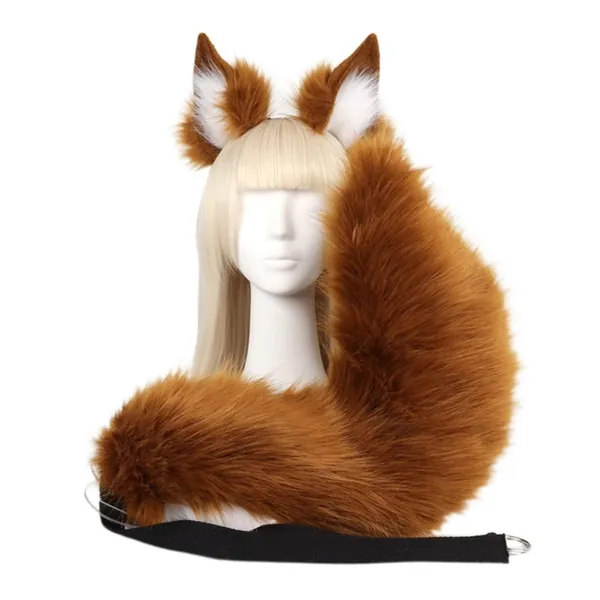 Coffee coloured fox ears & tail