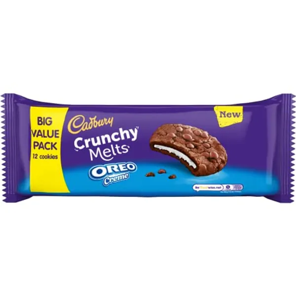 Cadbury Crunchy Melts Oreo Creme Chocolate Cookies, 310 g,Brown