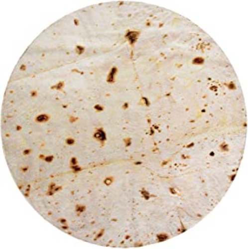 CASOFU Tortilla Blanket Double Sided Giant Flour Tortilla Throw Blanket, Novelty Tortilla Blanket for Your Family, 285 GSM Soft and Comfortable Flannel Taco Blanket. (Beige, 60 inches) - Beige 60 inches