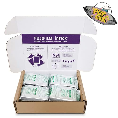 FUJIFILM Mini Instant Camera Film: 120 Shoots Total, Value Pack, (10 Sheets x 12) - Capture Memories Anytime, Anywhere - Includes Puflax UFO Sticker - 120 Pack