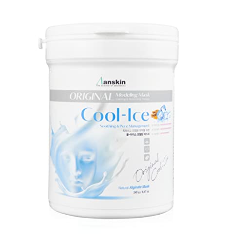 Anskin Modeling Mask Powder Pack Cool Ice for Soothing and Pore Management, 240g - 8.46 Ounce (Pack of 1)