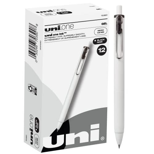 Uniball One Gel Pen 12 Pack, 0.5mm Micro Black Pens, Gel Ink Pens | Office Supplies Sold by Uniball are Pens, Ballpoint Pen, Colored Pens, Gel Pens, Fine Point, Smooth Writing Pens - Black