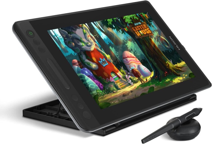 HUION KAMVAS Pro 13 Graphics Drawing Monitor with Stand, Full-Laminated Anti-Glare Screen Battery-Free Stylus 8192 Pen Pressure - 13.3 Inch Pen Tablet Display for Linux, Windows and Mac - 13.3inch Full HD