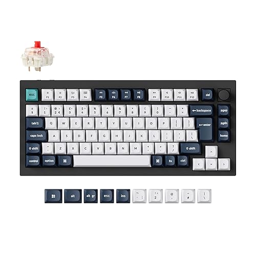 Keychron Q1 Max QMK/VIA Custom Mechanical Keyboard, Full Metal Programmable Knob 2.4 GHz/Bluetooth/Wired Keyboard with RGB Hot-Swappable Gateron Jupiter Red Switch for Mac Win Linux - UK Layout - Gateron Jupiter Red Switch