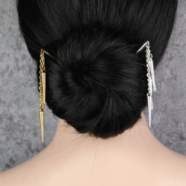 Spike Chain Hair Stick Edgy Hair Accessory Dangle Hair | Etsy