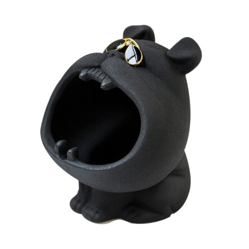 LADROX Resin Dog Shaped Home Decor | Cute and Stylish Design - (Pack of 1, Black) - Spiffy Dog Black