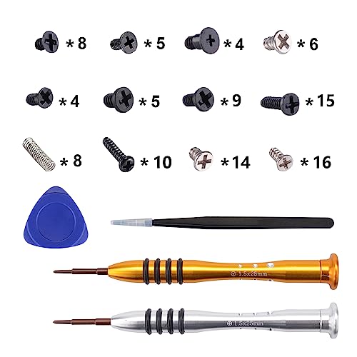 eXtremeRate Cross Screwdriver Set Opening Tools Repair Kits for Nintendo Switch OLED Console and JoyCon with Spare Screws Tweezers and Prying Tool - NSO_Screwdriver Set