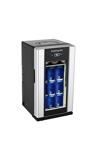 Frigidaire EFMIS567_AMZ, Retro Mini Drink Fridge. 18 Cans Or 4 Wine Bottles, Thermoelectric Drink Fridge- Stainless