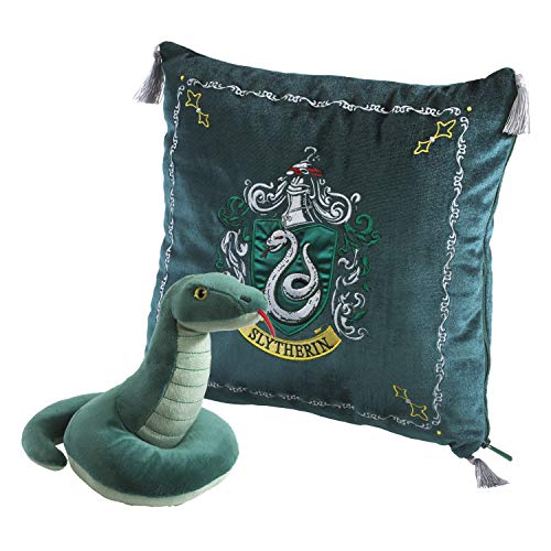 The Noble Collection Harry Potter Slytherin House Mascot Plush & Cushion - Officially Licensed 13in (34cm) Slytherin Snake Plush Toy Dolls Gifts - Single