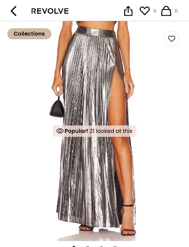 Revolve Retrofete Silver Skirt