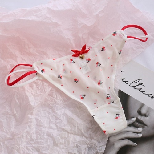 Classic Mesh Thongs - Cherry