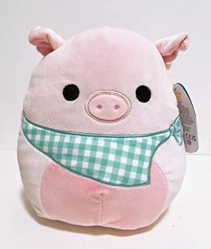 Squishmallows 2022 Spring Squad 8" Floral Belly Plush Doll Toy (Peter The Pig) - Blue,turquoise