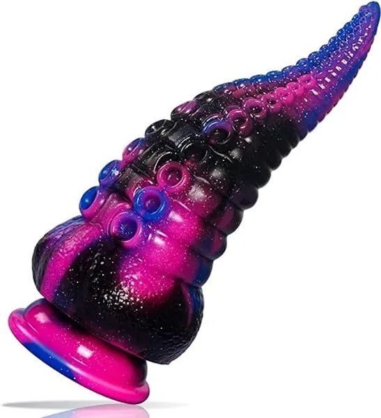 Tentacle Realistic Dildo for Women: 8.7" Big Anal Dildo with Strong Suction Cup, Huge Monster Liquid Silicone Anal Plug Prostate Massager for Hands-Free Play Adult Sex Toys for Women - Big:8.7in - Sky-Blue 8.7in