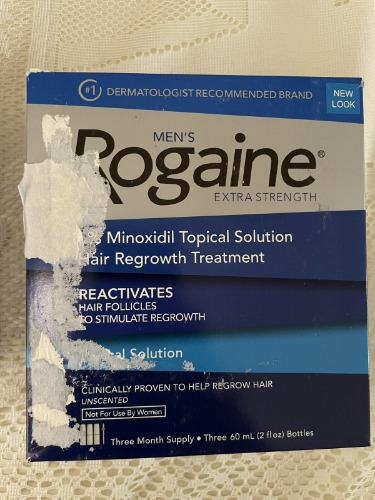 NEW Rogaine Men 5% Minoxidil Hair Solution 3 Month damaged BOX EXP 10/2026