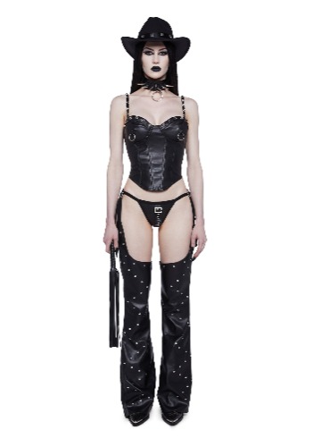 Demanding Cowgirl Costume Set | BLACK / Large