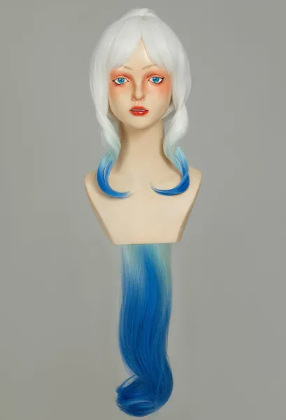 One Piece Yamato White Green Gradient Long Cosplay Wig