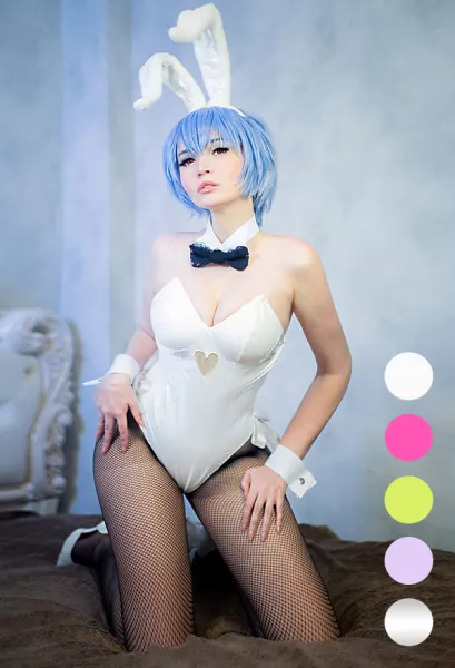 Women Multi-color Japanese Anime Cute One Piece Bodysuit Bunny Girl Costume Outfits