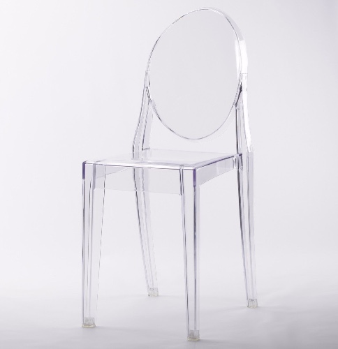 CLEAR GHOST TRANSPARENT MODERN PLASTIC DINING CHAIR / VANITY DRESSING CHAIR