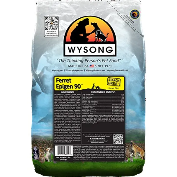 Wysong Ferret Epigen 90 - Starch Free Dry Natural Food for Ferrets, Brown, Model Number: WDFE905