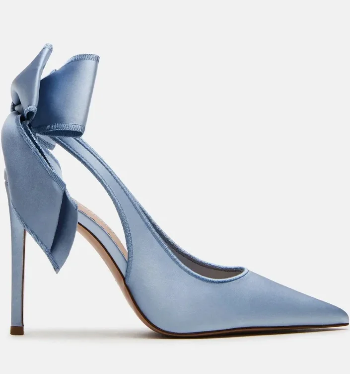 Satin Blue Steve Madden Sling backs