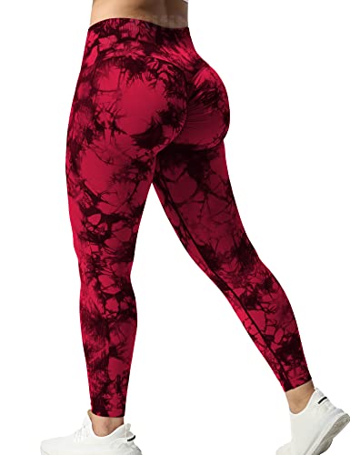 Yiifit Scrunch Sports Leggings Damen High Waist Boom Booty Push Up Gym Fitness Workout Nahtlos Yoga Hose - #2 Violett L