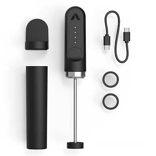 Subminimal NanoFoamer Lithium Performance Milk Foamer | USB-C Rechargeable, IP4 Waterproof, Dual-Speed, Stainless Steel | Premium Microfoamed Milk in 30 Seconds, Barista-Style Coffee Drinks at Home - NanoFoamer Lithium