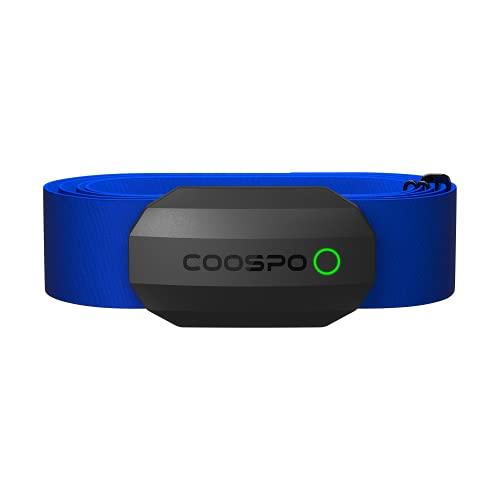 COOSPO Bluetooth Heart Rate Monitor Chest Strap H808S, ANT+ BLE HR Monitor Chest, HRM IP67 Waterproof, Use for Running Cycling Gym and Other Sports - H808S Black + Blue