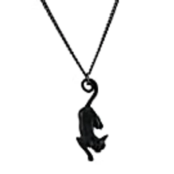 Alchemy Gothic Cat Sith Necklace Black