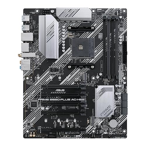 ASUS Prime B550-PLUS AC-HES AMD AM4 (3rd Gen Ryzen) ATX Motherboard (Dual M.2, PCIe4.0, WIFI5, 1Gb Ethernet, SATA 6 Gbps, USB 3.2 Gen 2 Type-C, Front USB 3.2 Gen 1 Type-C and CEC Tier II Ready) - ATX - PRIME B550-PLUS AC-HES