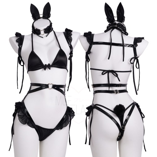 Black Valentine Bunny - Black