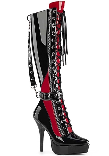 INDULGE-2028 [Black/Red Patent] | BOOTS [PREORDER] - US 08 [WOMENS]