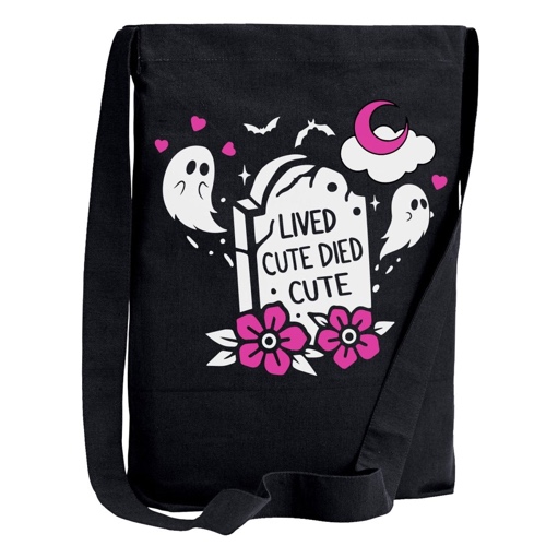 Lived Cute Died Cute Sling Tote Bag - OS / Black