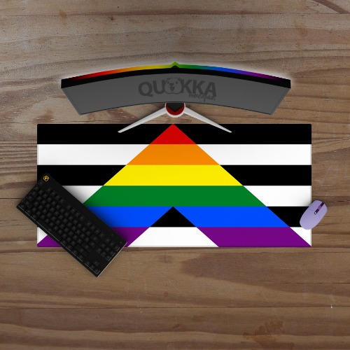Straight Ally Flag Design Mousepad Deskmat - 22x18cm / 2mm / No Stitching